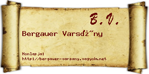 Bergauer Varsány névjegykártya